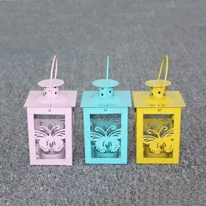 Colorful Farfalla Decorativa Mini Lanterna In Metallo