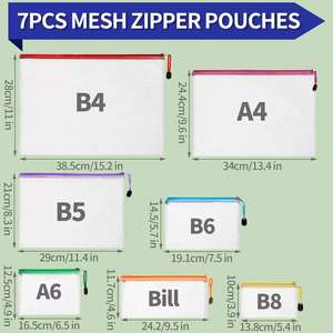 Versatile PVC Packaging <b>File</b> Bag Zippered Mesh Document Pouch Transparent Portable Branded Organizer Promotional - Product Image 2