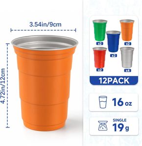 Vaso de Metal Personalizado para Estadio, Camping, Fiestas, Bebidas, Cerveza, Café, Cócteles, Desechable, de Aluminio - Product Image 2