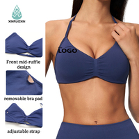 Soutien-gorge de sport sans couture pour femme, avec bretelles, col en U, compression douce, léger, design dos élégant, idéal pour le yoga et l'entraînement – Vente en gros