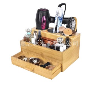 Wooden Cosmetic Organizer With Drawers Natural Wood Color Desktop Storage <b>Box</b> For Bathroom <b>Makeup</b> Tools - Product Image 5