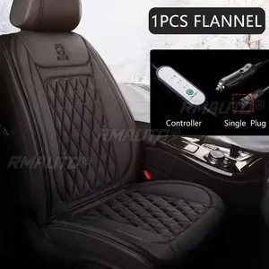1/2 Piezas Cojín Calefactor Eléctrico Universal de 12-24V para Asiento de Coche Individual, Funda Calentadora de Asiento de Invierno, Almohadilla Térmica para Coche - Product Image 2