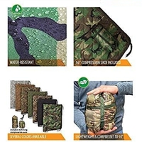 Sac de compression imperméable ultraléger camouflage, couverture thermique isolante, poncho de camping pour la randonnée et la survie