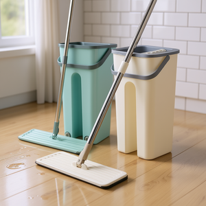 Serpillère carrée Myrva 501-700 ml avec essoreuse intégrée et manche télescopique pour le nettoyage domestique - Product Image 2