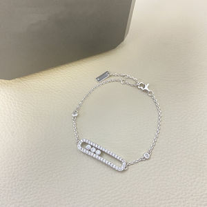 สร้อยข้อมือเงินแท้ 925 ชุบทอง ดีไซน์หรูหรา รูปทรงเรขาคณิต ประดับเพชรซิคอน ดีไซน์ทันสมัย เหมาะสำหรับงานปาร์ตี้และเป็นของขวัญ - Product Image 4