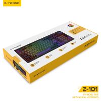 Clavier de jeu mécanique sans fil programmable E-YOOSO 100 touches RGB, Hot Swap, Gasket Mount, touches PBT, bouton rotatif, BT/2.4G/USB-C