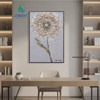Desain Unik Modern, Karya Seni Dinding Bunga Batu Alam Besar, Lukisan Dinding Tekstur Berat Buatan Tangan