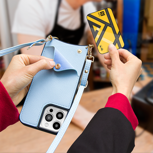 Luxury Custom Vòng Cổ Crossbody Có Thể Tháo Rời Vegan PU Leather Mobile Điện Thoại Di Động Trường Hợp Đối Với New <span class=keywords><strong>Iphone</strong></span> 12 Pro Bìa Với Strap - Product Image 3