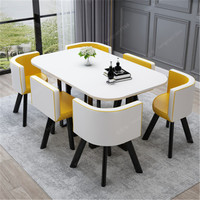 Ensemble de table à manger ronde en marbre luxueux pour l'extérieur 2026, 6 places avec 4 chaises