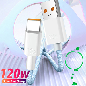 NIEUWE AWELL 2m Nylon Type-C naar C Hoge-snelheid Snelladen 10A Snellader Gegevens Kabel voor <span class=keywords><strong>Android</strong></span> Telefoons - Product Image 6