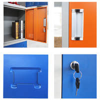 Casier de rangement en acier pour salle scolaire, armoire à livres pour étudiants avec 15 portes, serrure à clé, serrure à combinaison, étagères réglables, recyclable