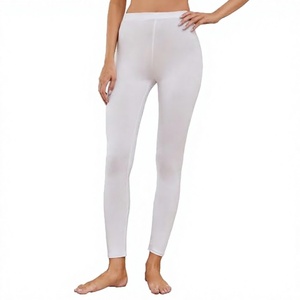 High Waist Breathable Thin Spandex/Polyester Velour 140g Solid Vintage Style Full Length <b>Leggings</b> <b>with</b> <b>Pockets</b> for Summer - Product Image 3