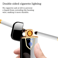 Briquet électrique USB rechargeable coupe-vent à double arc, sans flamme, pour les voyages et l'usage quotidien