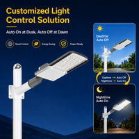 Lampadaire LED 50W à détecteur de mouvement radar et contrôle photocellule crépuscule-aube pour routes urbaines, trottoirs, jardins et aménagements paysagers