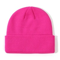 Bonnet tricoté tendance pour enfants, couleur unie, bord côtelé, extensible, chaud, pour l'école, le ski, les sports, la maison, le bricolage, usage quotidien multi-scènes