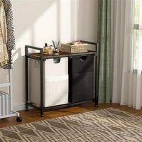 Panier à linge double multifonctionnel de 112 L, type sur pied, avec poignées en tissu, pour le rangement des outils