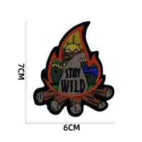 Badge brodé personnalisé pour camping en plein air, à thermocoller, tactique, avec auto-agrippant, pour vêtements de randonnée, sacs et projets DIY - Vente en gros