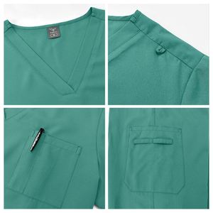 Wholesale Custom Logo Surgical Medical Doctor Scrubs Set Unisex Pet Hospital Nurse Work Scrubs <b>Top</b> Pants Set Hospital Uniform - Product Image 2