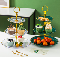 Présentoirs à cupcakes pour fêtes, en plastique, 3 niveaux, écologiques, étanches, pour table de desserts de mariage