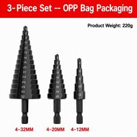 Foret conique à tige hexagonale Evian en acier rapide, oxyde noir, pour percer le métal et le bois ANDUUK
