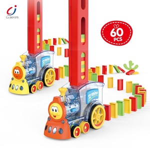 Ensemble de jeu de train de dominos automatique Chengji pour enfants, train de dominos <span class=keywords><strong>électrique</strong></span> avec son, <span class=keywords><strong>mini</strong></span> train de dominos transparent pour enfants - Product Image 2