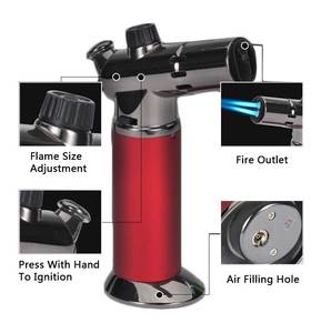 Torche au butane coupe-vent, torche <span class=keywords><strong>de</strong></span> cuisine rechargeable, briquet à flamme réglable, torche à cigare avec verrouillage <span class=keywords><strong>de</strong></span> sécurité, torche à <span class=keywords><strong>gaz</strong></span> - Product Image 2