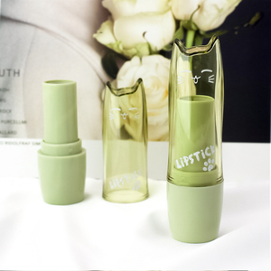Contenitore Portatile Vuoto per Rossetto, Design Coreano con Gatto e Tè Verde, Contenitore Cosmetico Carino - Product Image 1