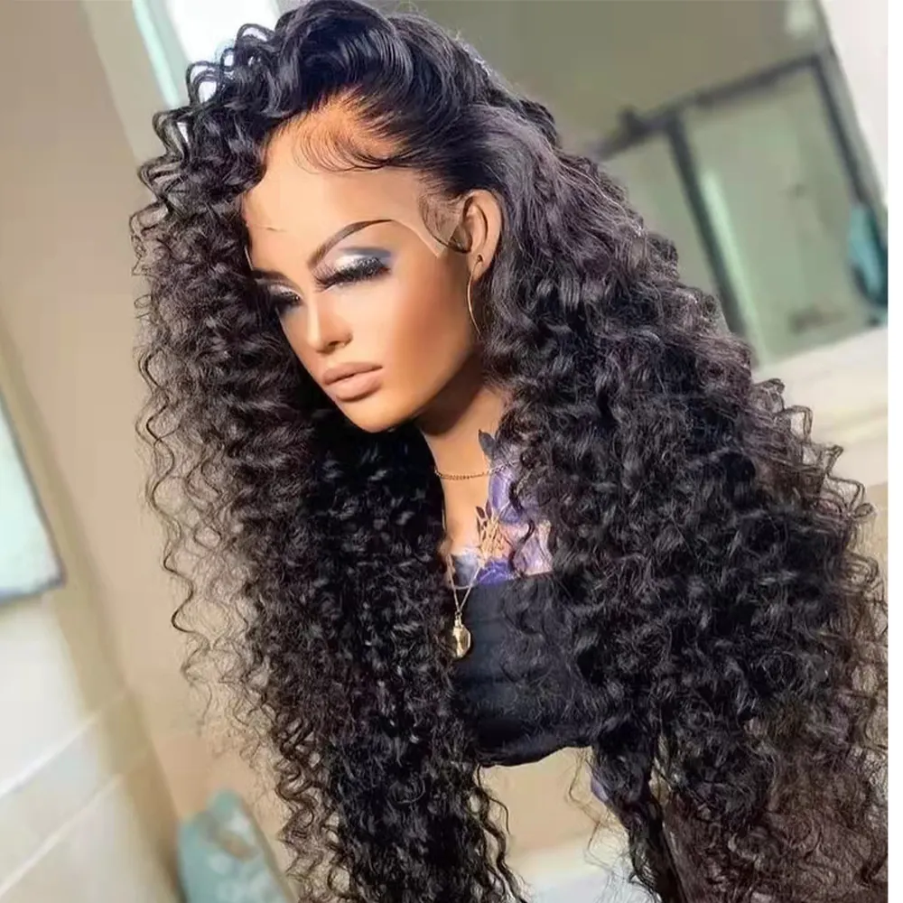 30 Inch Brazilian Virgin Hair 100 Percent Water Wave HD Lace Frontal Wig Peruvian Waterwave Wig Deep Curly Wave Human Hair Wig