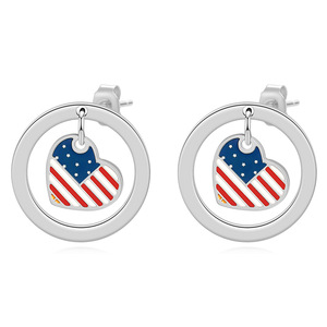 Pendientes Colgantes Tricolor con Forma de Corazón, Acero, Oro, Aleación de Zinc, Joyería para Fiestas - Product Image 5