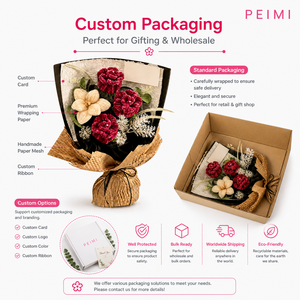 Bouquet di Fiori Artificiali Fatti a Mano con Rose e Tulipani, Regalo di Compleanno, Decorazione per la Festa dell'Insegnante e <span class=keywords><strong>della</strong></span> <span class=keywords><strong>Donna</strong></span> - Product Image 5