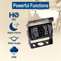 Caméra de sécurité carrée étanche AHD 1080P pour flotte, 18 LED blanches, mode vision nocturne couleur, en alliage d'aluminium, pour fourgonnette et véhicule utilitaire (OEM)