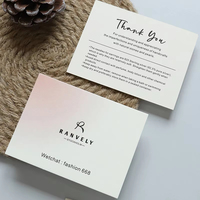 Cartes de remerciement de luxe avec logo personnalisé imprimé, cartes VIP pour marque de vêtements, étiquettes et cartes en papier pour bijoux