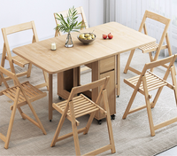 Ensemble table et chaises de salle à manger en bois extensible et pliable DISHI, écologique, 4 places, pour la maison et l'hôtel, OEM
