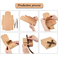 Logo personnalisé imprimé de luxe Kraft fête doux mariage boîte-cadeau chocolat bonbons boîte d'emballage avec ruban