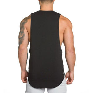 All'ingrosso taglie forti in <span class=keywords><strong>cotone</strong></span> girocollo senza maniche ampio Casual canottiere traspirante palestra Fitness da uomo t-shirt - Product Image 2