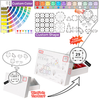 MNTL Jouet Éducatif pour Enfants STEM: Tuiles Magnétiques DIY Circuit à Billes, 100 Pièces, Jeu de Construction Magnétique, Piste de Course