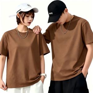 เสื้อยืดทรงบ็อกซี่ 300GSM สำหรับผู้ชาย ผ้าฝ้าย 100%  เสื้อเปล่าสไตล์วินเทจ  รับสกรีนโลโก้  สำหรับผู้หญิงและผู้ชาย  สวมใส่สบาย  ขายส่ง  สีคอฟฟี่ - Product Image 2