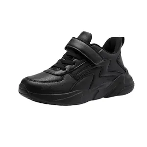 סיטונאי 2024 ילדים עור סטודנטים נעלי ספורט לבנות שחור נעלי קז'ואל ילדים בנים נעלי בית ספר