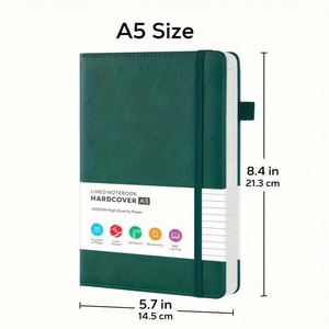 Hardcover A5 <b>Lined</b> Leather Journal <b>Notebook</b> 160 Pages with Customized Logo BSCI Certified for Writing Women and Men - Product Image 2