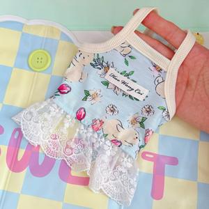 Ropa <span class=keywords><strong>de</strong></span> Verano para Perros y Gatos <span class=keywords><strong>Pequeños</strong></span>, Bonita y Elástica, Transpirable, Vestido con Tirantes Estilo Japonés y Coreano, para Teddy, Bichón, Maltés, <span class=keywords><strong>de</strong></span> Poliéster - Product Image 3