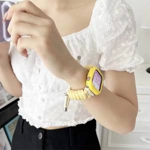 <span class=keywords><strong>Correa</strong></span> tejida para <span class=keywords><strong>Apple</strong></span> <span class=keywords><strong>Watch</strong></span> Band 42mm 38mm 40mm 41mm 45mm Pulsera para Iwatch Series 7 6 5 4 3 SE Cuerda <span class=keywords><strong>de</strong></span> nailon Mujer Loop <span class=keywords><strong>Correa</strong></span> - Product Image 4