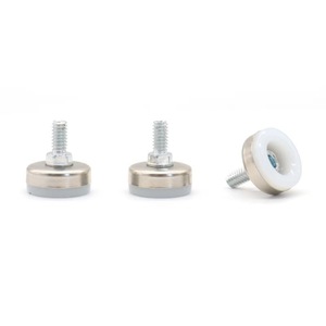 Furniture <b>Leg</b> Adjustable Feet Nylon Base Nickel Plated Metal Cover White <b>Sofa</b> Use Minimalist Design Easy Installation - Product Image 1