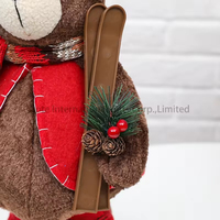 Vente en gros de ours en peluche bruns mignons pour Noël, en plastique et polyester, pour une utilisation en intérieur/extérieur, cadeaux pour enfants