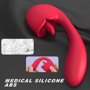 Juguetes sexuales femeninos 2 en 1 Vibración para lamer la lengua Masaje calmante y masturbador Vibrador sexual - Product Image 4