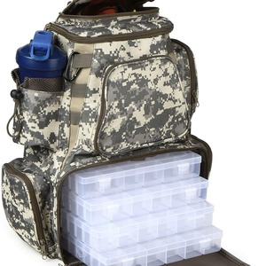 Camouflage Fishing Backpack Large Capacity With Bait Storage For Outdoor Fishing <b>Tackle</b> Organization Unisex 600D Oxford Cloth - Product Image 2