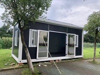 Maison conteneur préfabriquée respirante de 20 pieds avec toit à pignon, maison/bureau modulaire portable pour hôtels et immeubles de bureaux