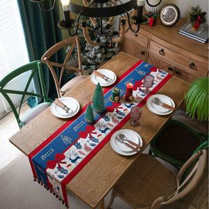 Ychon - Caminos de Mesa Navideños al por Mayor con Borlas, Camino de Mesa Jacquard, Mantel Navideño Personalizado para Mesa de Comedor - Product Image 3