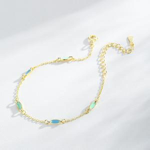 Nueva pulsera de cadena de plata de ley S925 con esmalte de color para mujer - Regalo de aniversario versión de cobre personalizable - Product Image 3