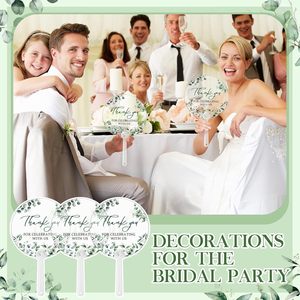 Eucalyptus Leaves Wedding Fans Bridal Shower Favors for Guest Handheld Fans Acrylic Fans Summer Wedding <b>Bridesmaid</b> <b>Gifts</b> - Product Image 3