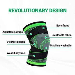 Customized Logo Nylon Adjustable Straps Compression Knee <b>Brace</b> Support - Product Image 5